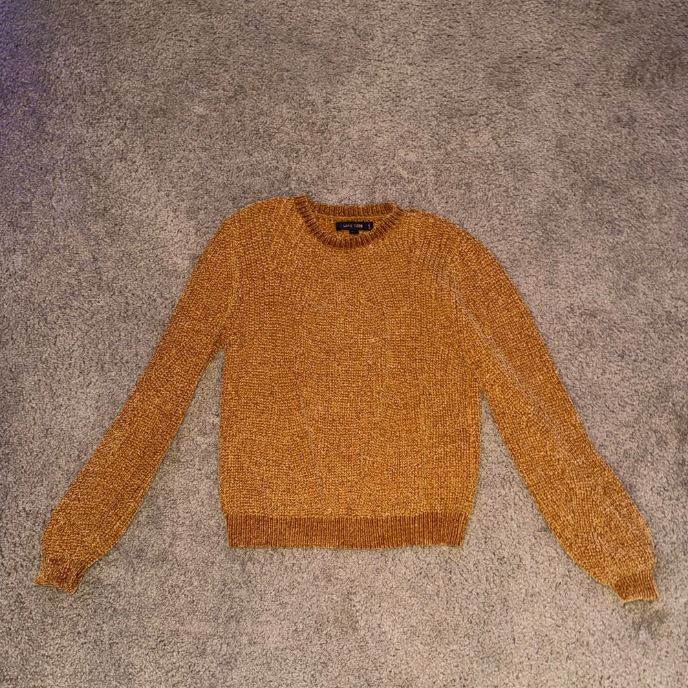 Love Tree Brown Textured Crew Neck Sweater
